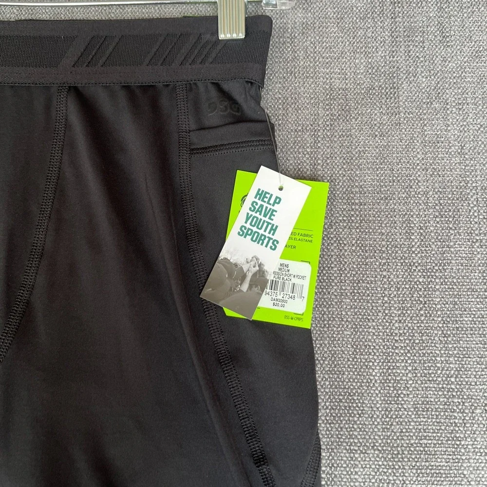 DSG Compression Shorts Mens M Black Athletic Gym Workout Tight Fit Base Layer